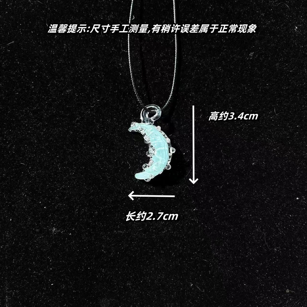创意手工琉璃月亮吊坠个性时尚首饰装饰品DIY配件礼物高级感轻奢